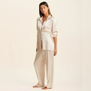 Papinelle Women's Pink Pajama Top 100% silk